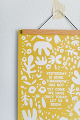 yesterday is gone print 12x18 | yellow