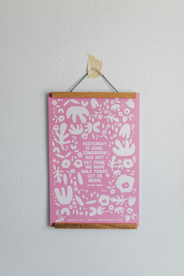 yesterday is gone print 12x18 | pink