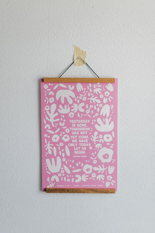 yesterday is gone print 12x18 | pink