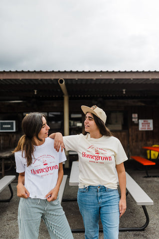 homegrown | white boxy cropped tee