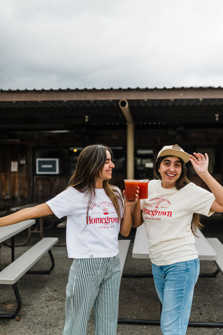 homegrown | white boxy cropped tee