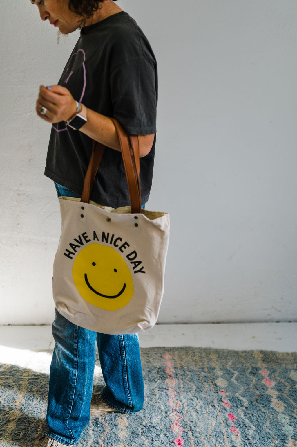 have a nice day smiley | tote bag