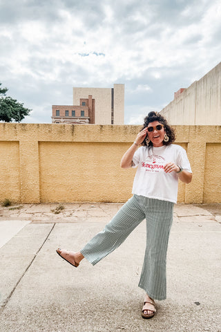 homegrown | white boxy cropped tee