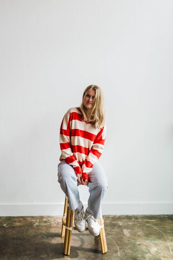 cherry stripe long sleeve