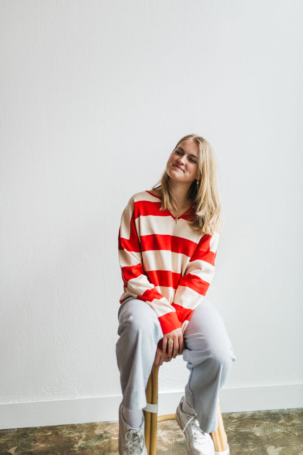 cherry stripe long sleeve