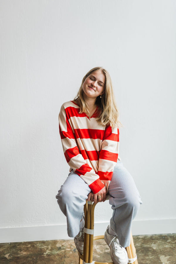 cherry stripe long sleeve