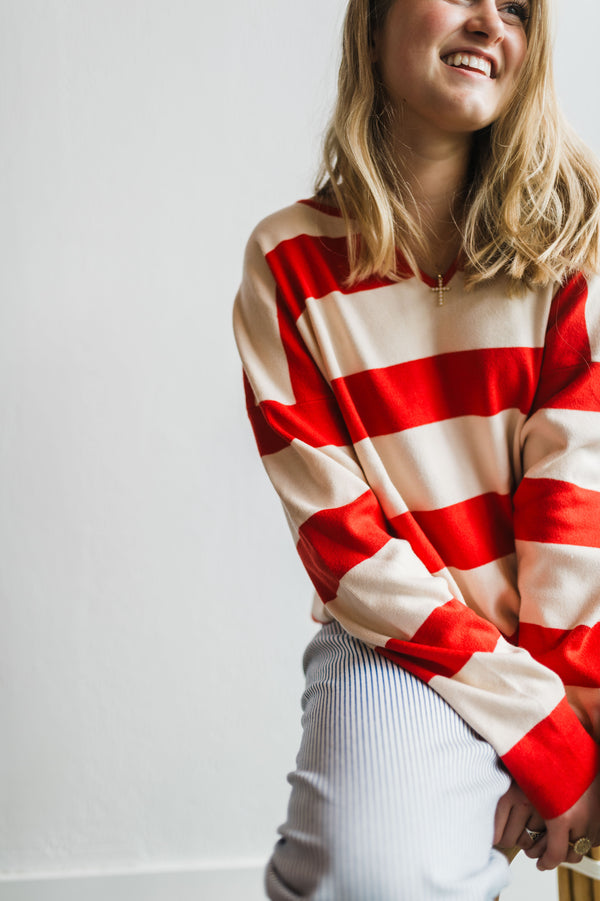 cherry stripe long sleeve