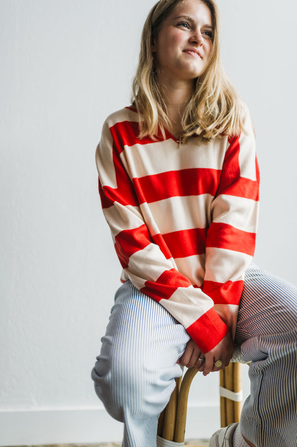 cherry stripe long sleeve