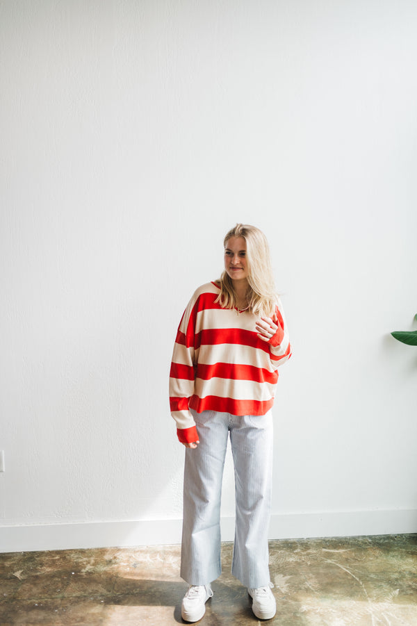 cherry stripe long sleeve