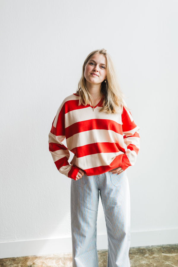 cherry stripe long sleeve