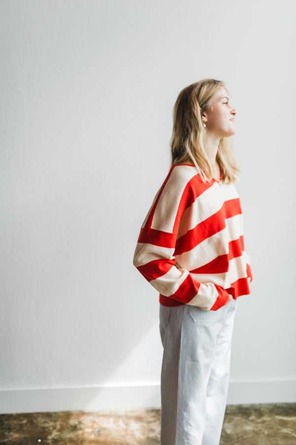 cherry stripe long sleeve