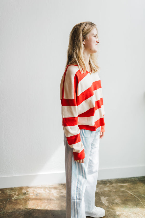 cherry stripe long sleeve
