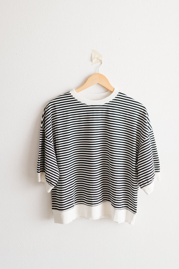 penny loose fit top | black stripe