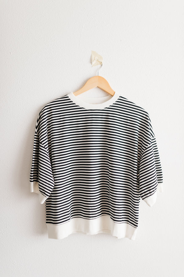penny loose fit top | black stripe