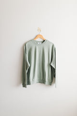 oversized mineral washed sweatshirt | sage green