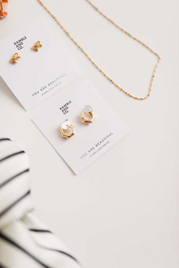 side prism hoop huggie | gold filled