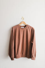 oversized mineral washed sweatshirt | chestnut