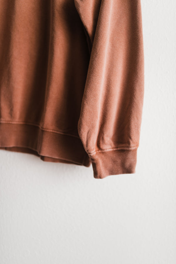 oversized mineral washed sweatshirt | chestnut