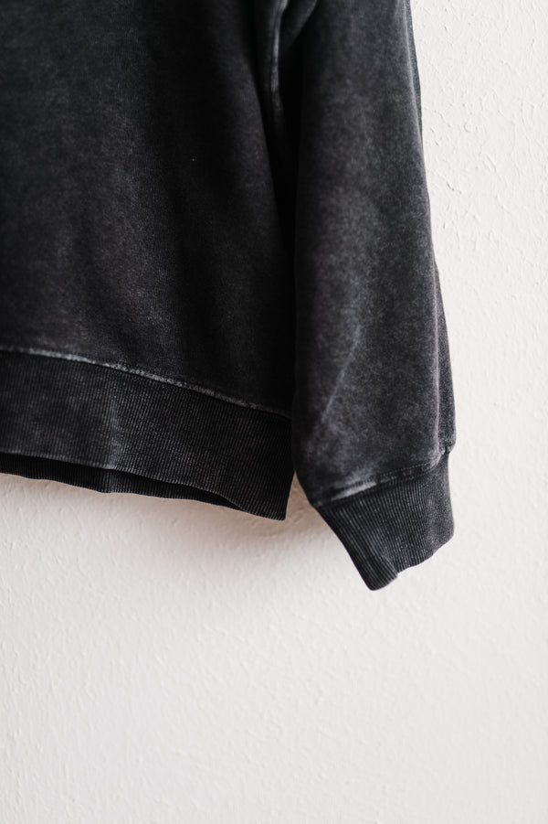 oversized mineral washed sweatshirt | vintage black