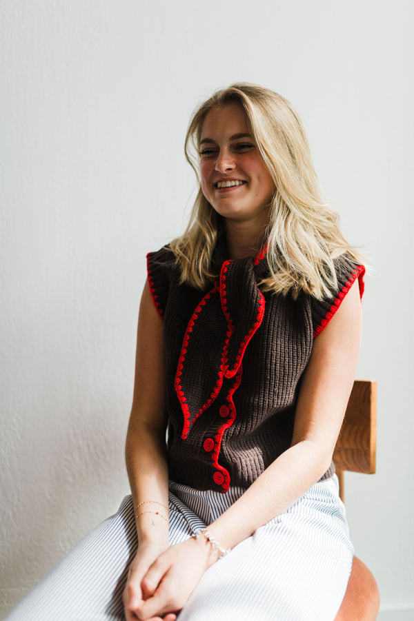 contrast blanket sweater top