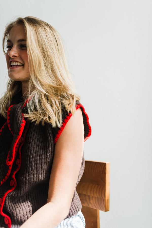 contrast blanket sweater top