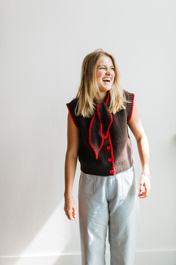 contrast blanket sweater top
