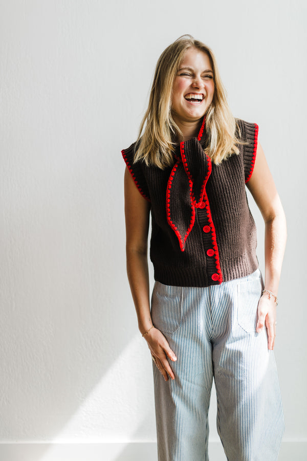 contrast blanket sweater top
