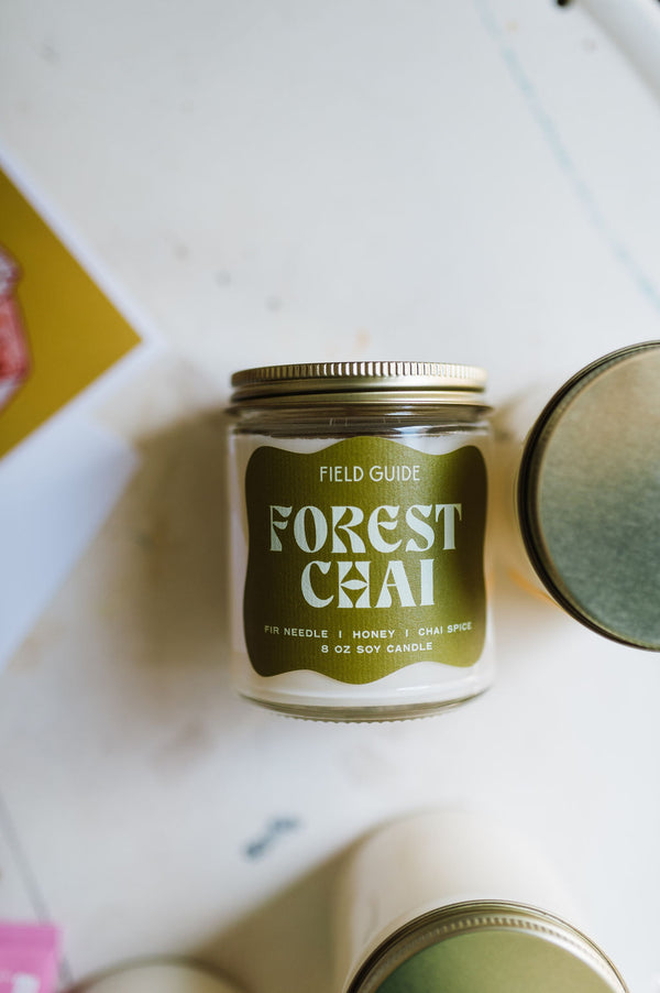 8 oz soy candle | forest chai