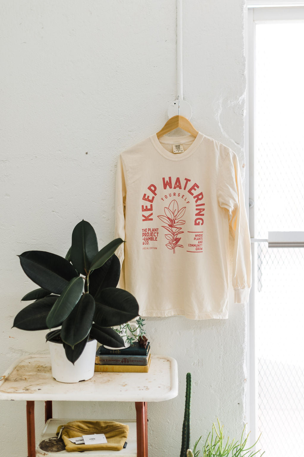 water yourself cream long sleeve tee | the plant project + ramble & co.