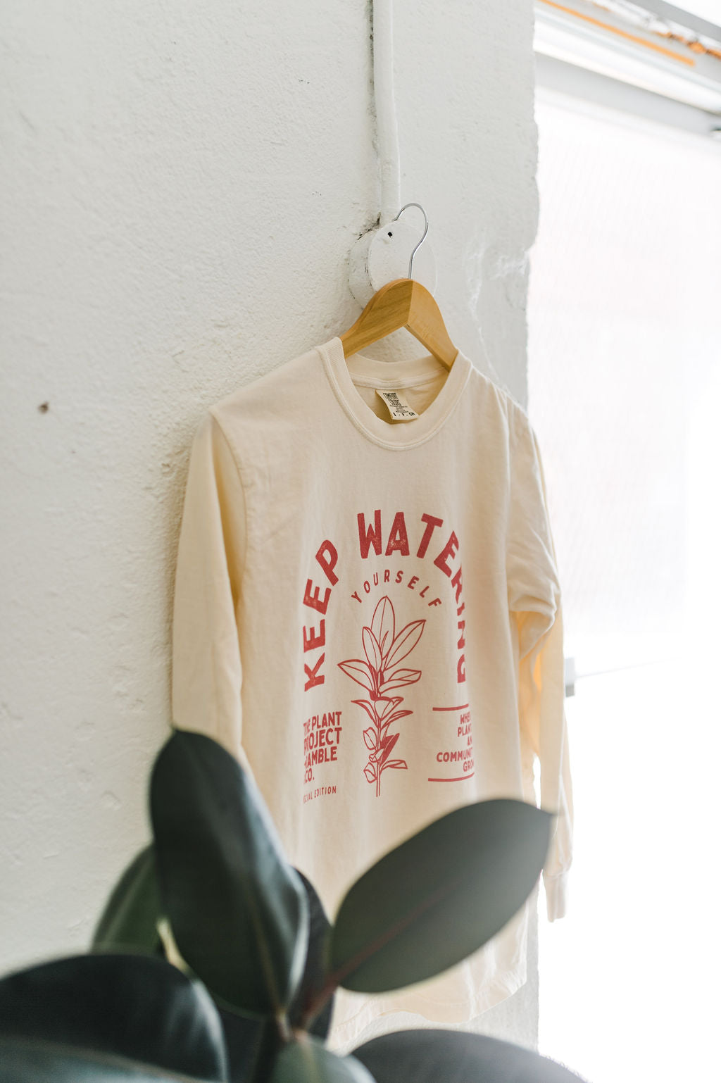 water yourself cream long sleeve tee | the plant project + ramble & co.