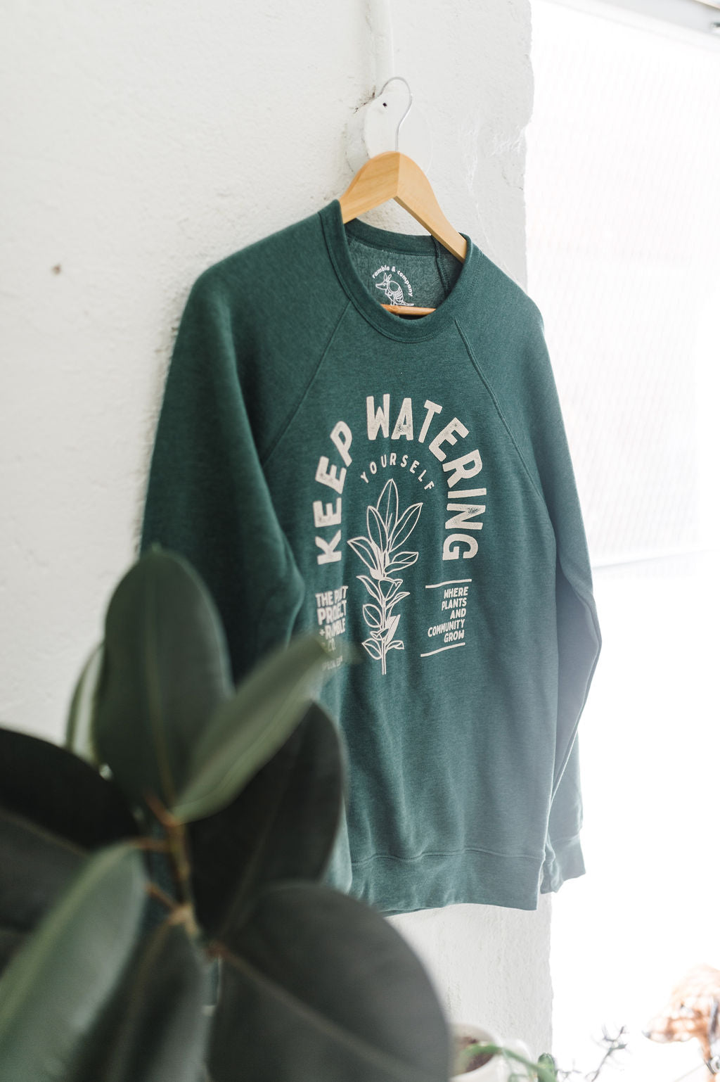 water yourself green sweatshirt | the plant project + ramble & co.