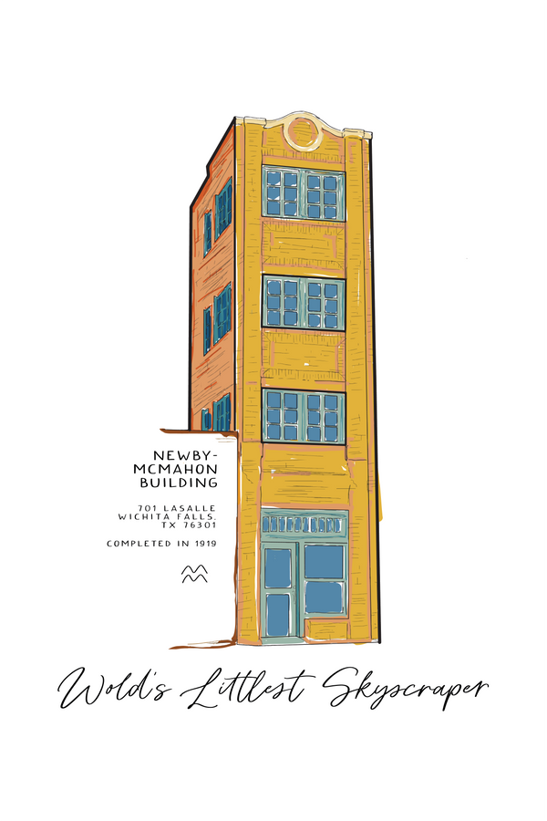 wichita falls print 12x18 | skyscraper