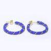 dark blue + gold swirl enamel | 26mm hoop earrings