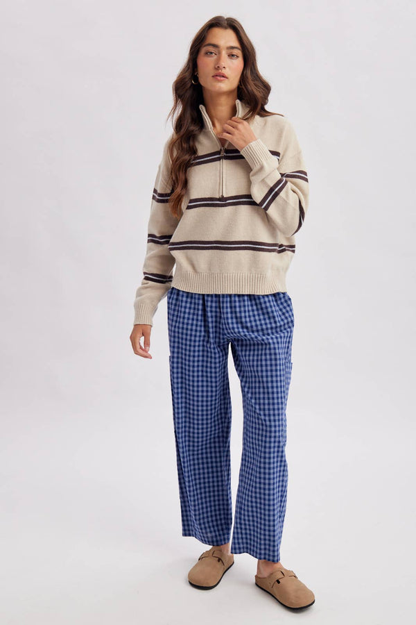 plaid patch pants | blue + navy