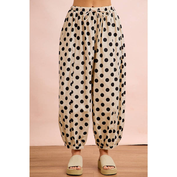 polka dot balloon pants | black + ivory