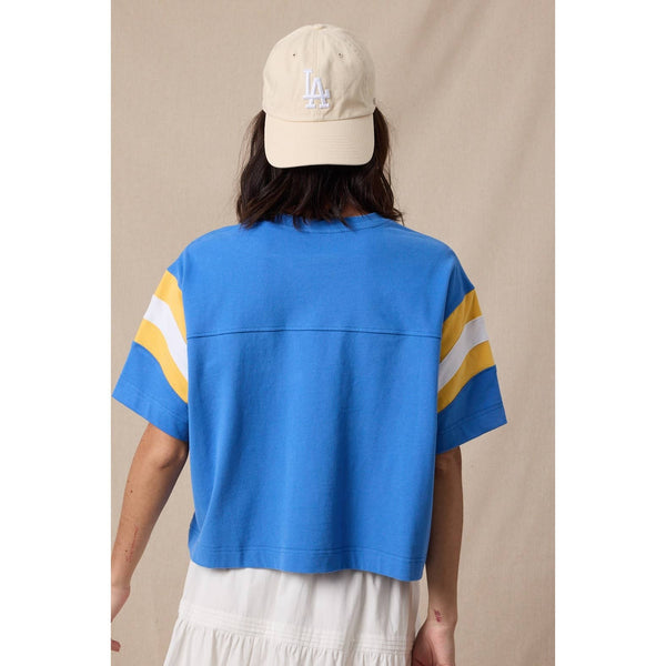 color-block varsity tee | pacific  + lemon
