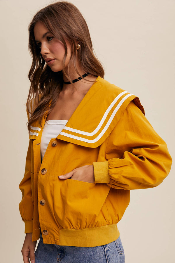 sailor collar button up jacket
