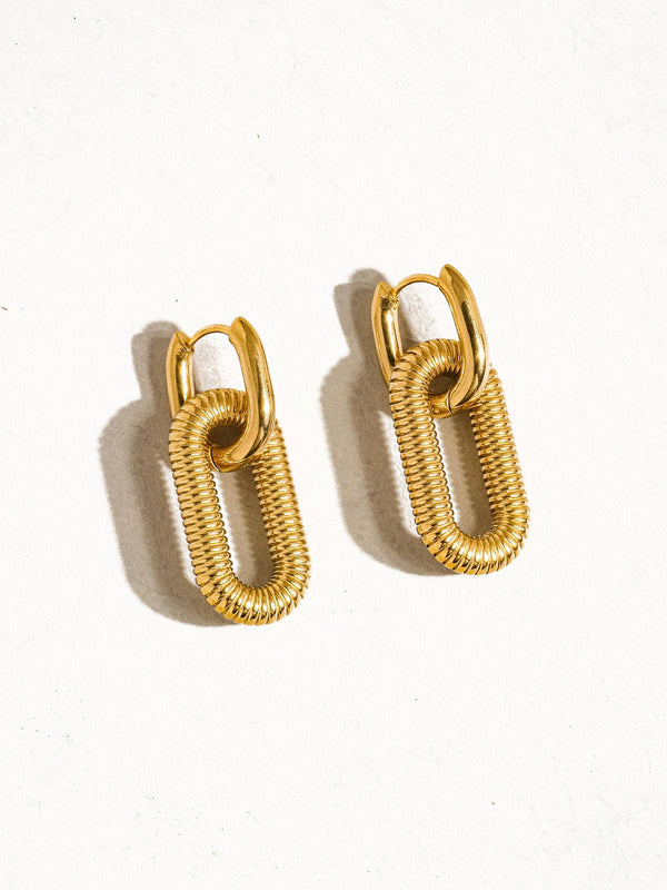 double chain hoop earring | 18k gold