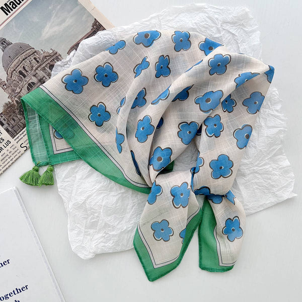 floral bandana | blue and green floral