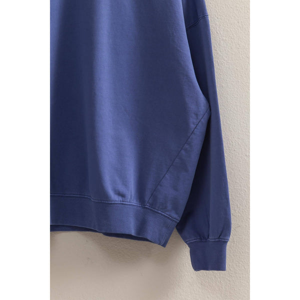 warm long sleeve french terry sweatshirt | dusty indigo