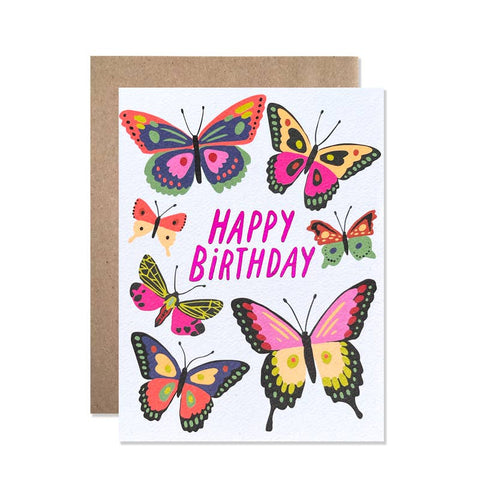 happy birthday butterflies | card