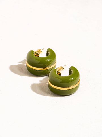 arlo hoop earring | green