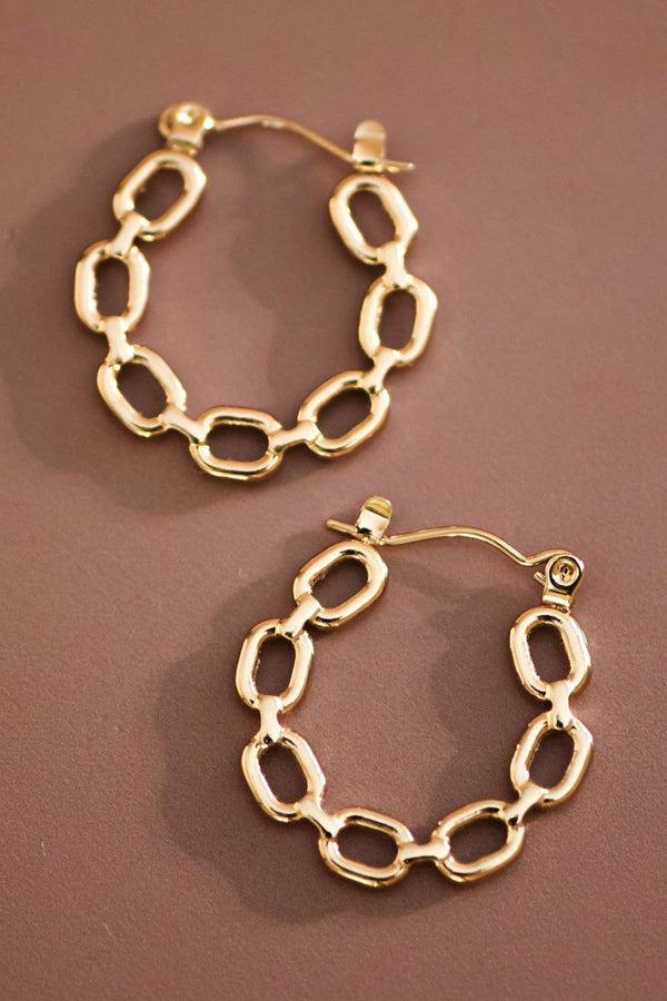 link latch earring | 18k gold