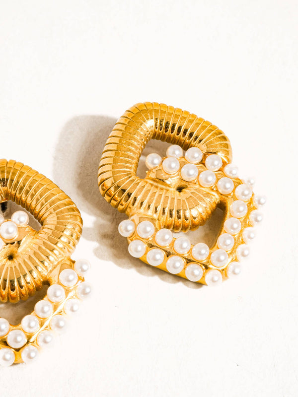 pearl chain earring | 18k gold