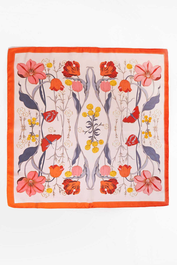 flower & butterfly bandana | red floral