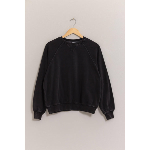 long sleeve lightweight sweatshirt | solid aged black