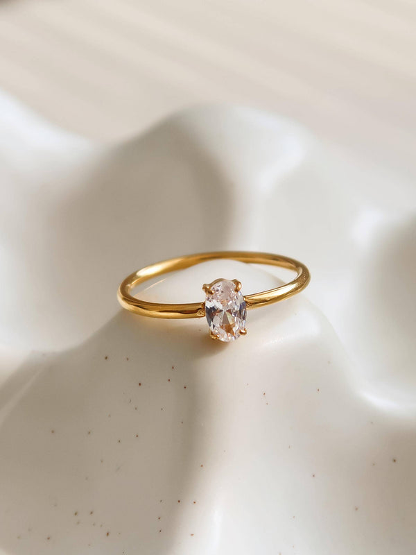 boris cz thin 18k gold | ring