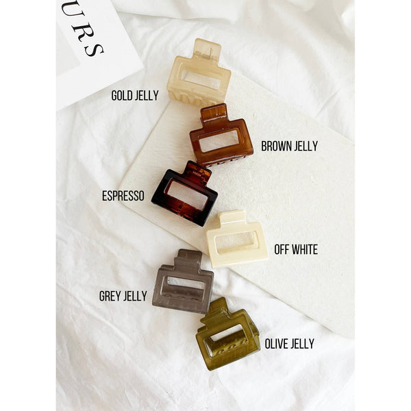 jelly hair clips | brown