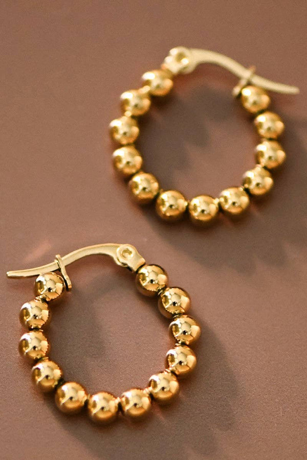 gold ball circle | earring