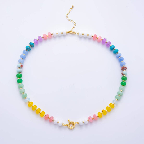colorful candy gemstone necklace | jelly bean